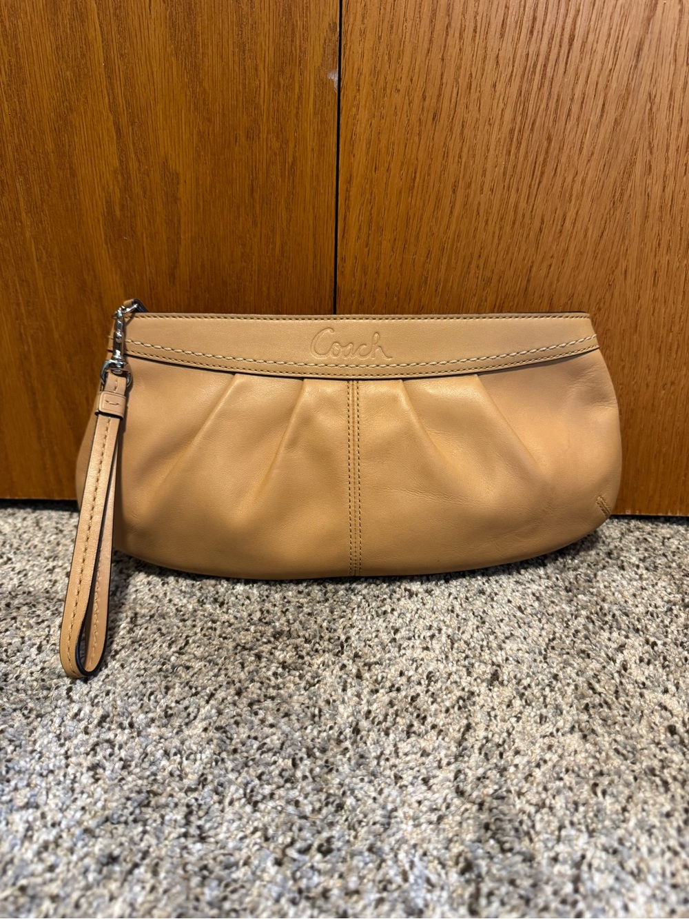 Coach Pleated Leather Wristlet